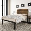 Queen Bed Frame with Headboard, Cotton Upholstered, Easy Assembly 4