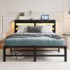VECELO King Size Platform Bed Frame with Steel Slat Support 4