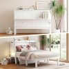 Twin Size Fabric Bed Frame with Curved Headboard Adjustable Black 4