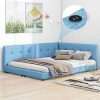 Rustic Wood Queen Bed Frame with Strong Metal Slats No Box Spring 3