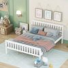 Manhattan Comfort Heather Full Bed Frame Velvet Headboard Cream 3