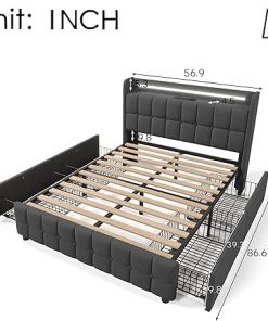 Full Bed Frame 3 in 1 with RGB Lights and USB Charging Station 2
