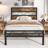 Queen Size Velvet Bed Frame with LED Headboard and USB Charging Ports 4