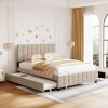 2024 13 Inch Metal Bed Frame with Rustic Wood Headboard Queen 4