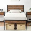 Alkmaar 12 Inch Twin Size Bed Frame with Headboard No Box Spring