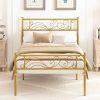 Weehom Twin Platform Bed Frame Flower Design Strong Metal Support