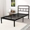 KOMFOTT Wood Twin Over Full House Bunk Bed Frame with Ladder Grey 3