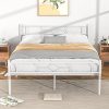 Queen Size 12 Inch Metal Platform Bed Frame with Headboard Black 4
