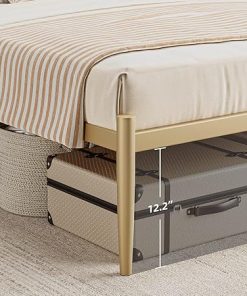 2024 Modern Metal Queen Size Bed Frame with Headboard for Bedrooms 2