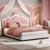 Twin Size Platform Bed with Trundle Wooden Frame for Kids and Teens 4