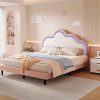 VECELO Queen Size Platform Bed Frame with Wooden Headboard and Slats 3
