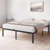 Mid-Century Modern Walnut Brown Full Size Platform Bed Frame 3