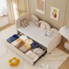 King Size Tall Headboard Platform Bed Frame with Easy Assembly Beige 3