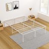 Farmhouse Style Full Size Wood Bed Frame with Ample Storage White Finish 4