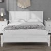 Modern Boucle Platform Bed Frame with Adjustable Headboard Beige 4