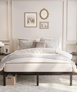 14 Inch Queen Metal Bed Frame Heavy Duty Tall Platform Easy Assembly