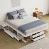 DWVO Full Size Upholstered Bed Frame with Charging Station and Storage 3