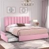 Twin Bed Frame with 2 Storage Drawers and Charging Station, Gray 4