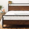 Queen Size Allewie Platform Bed Frame with Upholstered Headboard 3