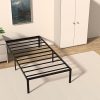 VECELO Upholstered Bed Frame with 4 Storage Drawers and Velvet Headboard 4