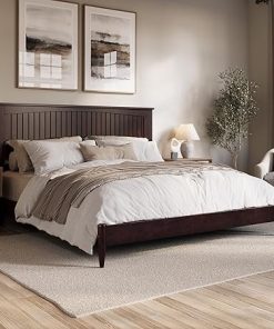 AFI Naples King Solid Wood Low Profile Bed in Espresso Finish