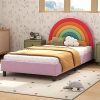 LINSY Queen Bed Frame with Ergonomic Headboard and Storage Shelf 4