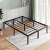 Zinus 12 Inch Solid Wood Platform Bed Queen Rustic Pine Finish 4