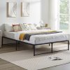 Greaton 14 Inch Foldable Metal Platform Bed Frame Full Black Sturdy 4
