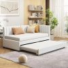 Rustic Solid Wood Platform Bed with Rattan Headboard Full Frame 4