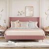 Queen Bed Frame with Charging Station LED Metal Wood Storage Drawers 4