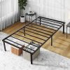 Liftable King Size Storage Bed Frame with Modern Wingback Headboard 4