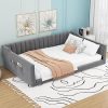 Full Loft Bed Frame with Desk and Bookcase for Teens and Kids 4