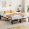 Unikito King Size Bed Frame with RGB LED Lights and Storage Headboard 4