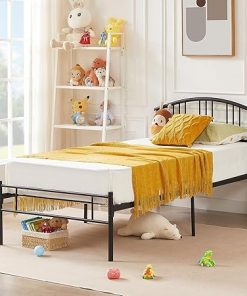 VECELO Twin Bed Frame with Headboard 14 Inch Metal Mattress Foundation