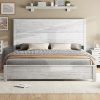 Stylish Metal Platform Bed Frame Queen No Box Spring Needed Beige 3