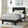 Lohoms Twin Bed Frame for Kids Upholstered Velvet Easy Assembly
