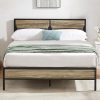 Twin Size Metal Loft Bed with Desk Ladder Guardrails X-Shaped Frame Black 4