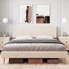 GAOMON King Size Bed Frame with Storage Headboard and Charging Station 4