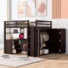Twin Size Storage Platform Bed with Trundle and LED Light Features 3