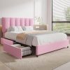 Harper Bright Full Size Platform Bed Frame with 4 Storage Drawers White 4