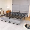 Black Metal Queen Bed Frame 14 Inch Height Easy Assembly Quiet Design