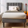 Queen Size Wooden Platform Bed Frame with Bookcase Headboard 4