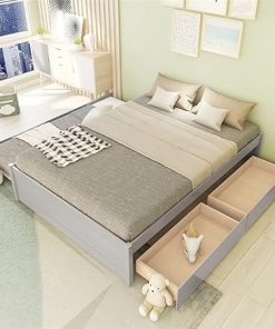 Gray Full Bed with Trundle and Drawers for Kids and Teens 2
