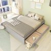 Twin Over Full Bunk Bed with Shelves and Noise-Free Wood Slats 3