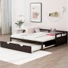 Queen Size Platform Bed with Lamps and Nightstands Elegant Wood Frame 3