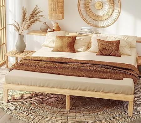 VINGLI Queen Wood Platform Bed Frame 12 Inch Sturdy Easy Assembly VINGLI Queen Wood Platform Bed Frame 12 Inch Sturdy Easy Assembly
