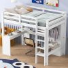 Furnulem Twin Size Wooden Bed Frame with LED Lights Set of Two 3