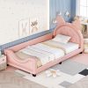 Harper Bright Full Size Kids Floor Bed with House-Shaped Headboard 3