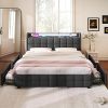 Kids Full House Bed with Trundle and Storage Wooden Frame Gray 4