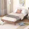 Keiki Twin Floor Bed Frame with Fence for Kids Bedroom Playroom Gray 4